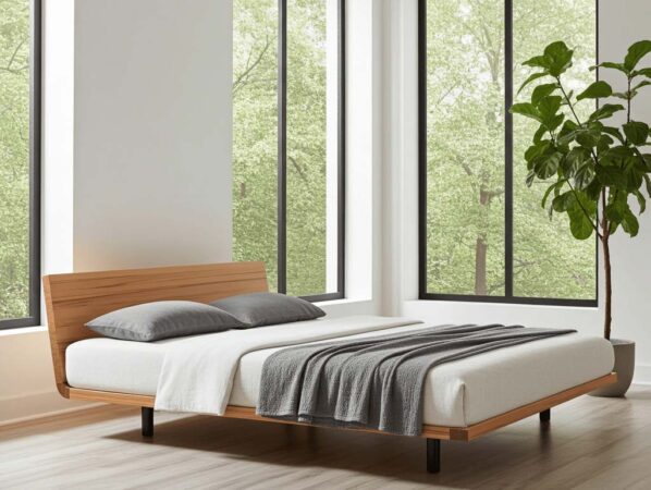 Bett ohne Seitenrahmen bei bios affair. Frankfutt